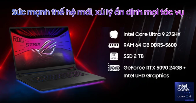 2026 ROG Strix SCAR 18 | G835LXG-TQ473W | Intel Ultra 9 290HX Plus | RTX 5090 | 64GB | 2TB